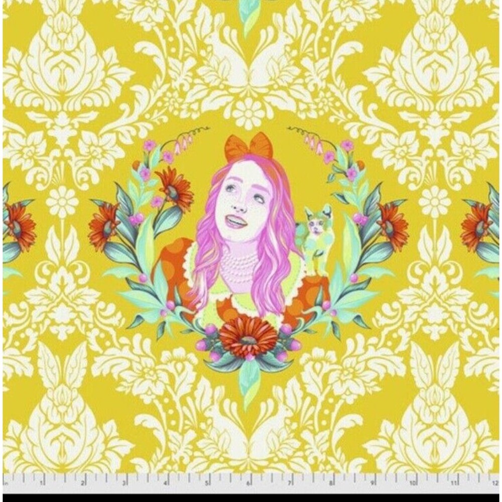 TULA PINK CURIOUSER & CURIOUSER ALICE IN SUGAR WONDERLAND FABRIC 1 YARD